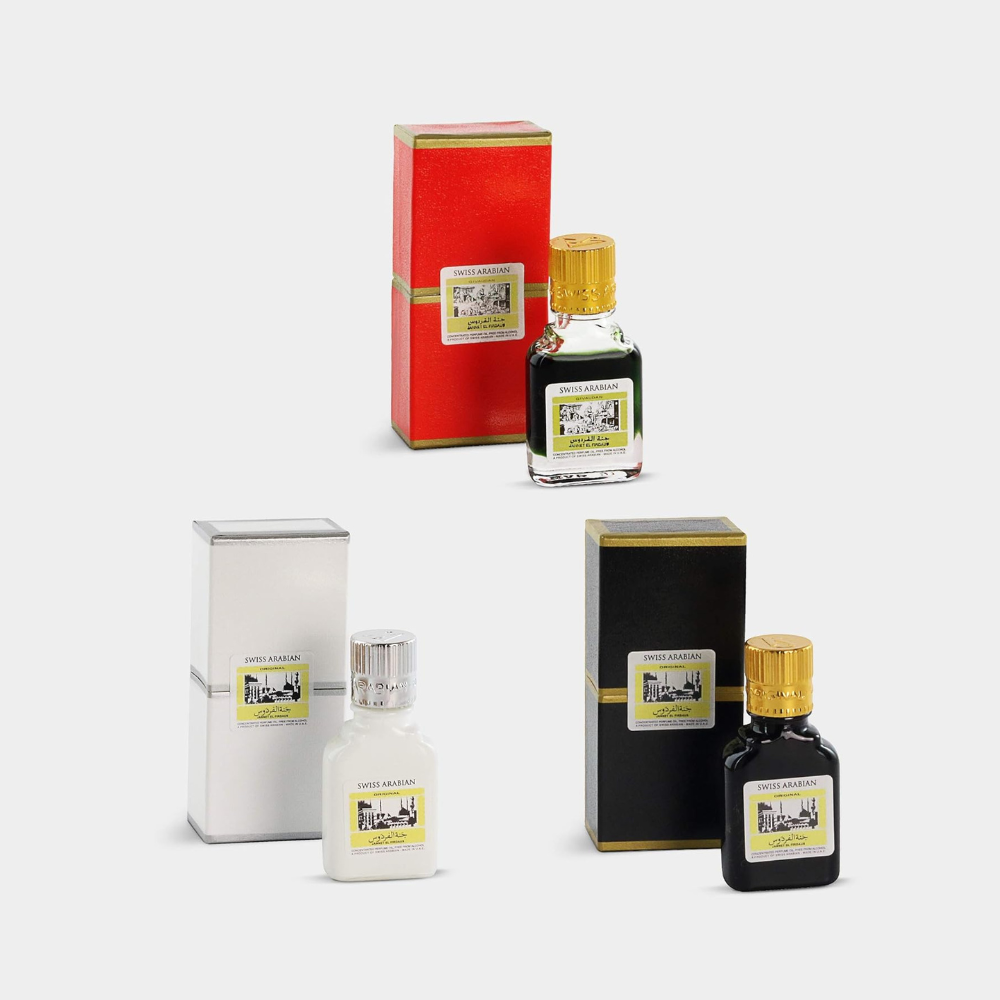 Swiss Arabian Jannat ul Firdaus Attar 9ml Red, Black White (Pack of 3)
