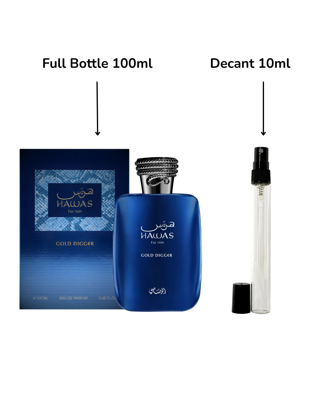 Decant/Sample Rasasi Hawas Gold Digger Eau De Parfum 10ml