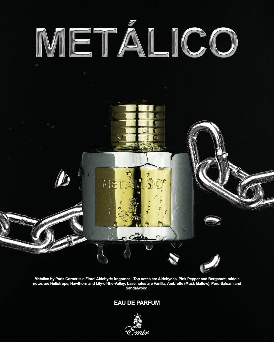 Paris Corner Emir Metalico Eau De Parfum 100ml For Men
