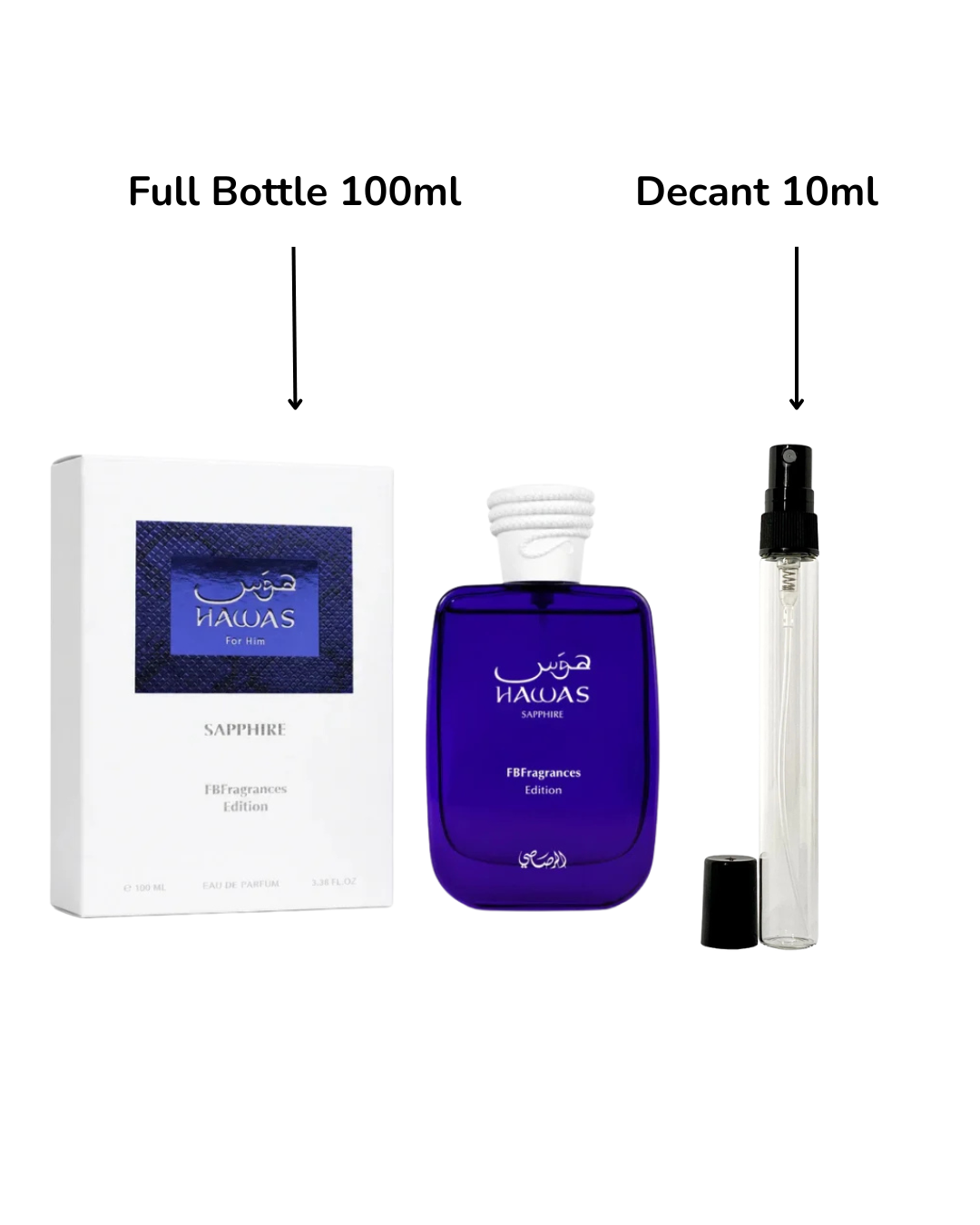 Decant/Sample Rasasi Hawas Sapphire Eau De parfum 10ml