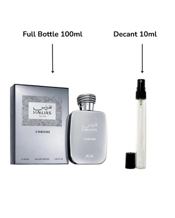 Decant/Sample Rasasi Hawas Chrome For Him Eau De Parfum 10ml