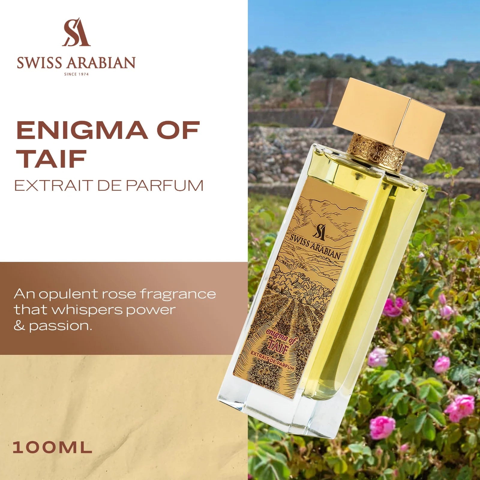 Swiss Arabian Enigma Of Taif Extrait De Parfum 100ml For Unisex
