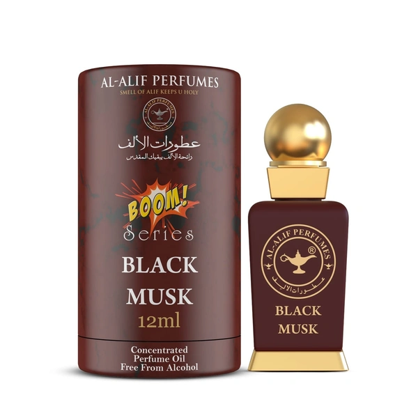 Al Alif Black Musk 12ml Attar