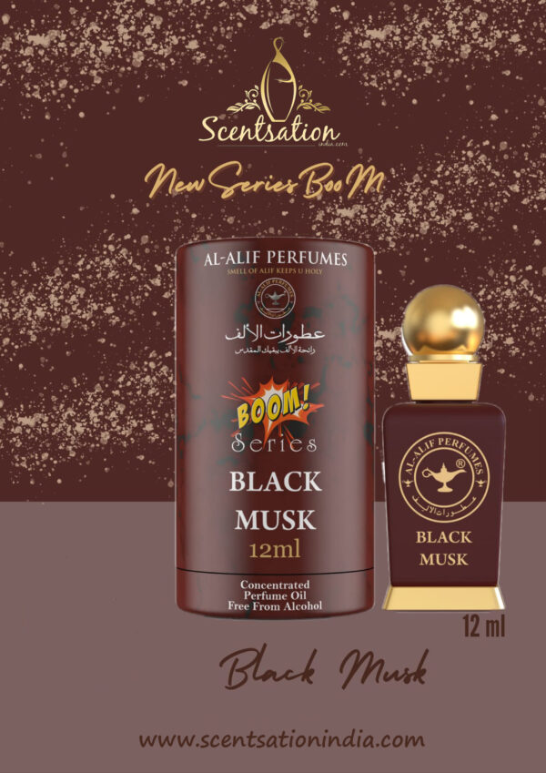 Al Alif Black Musk 12ml Attar